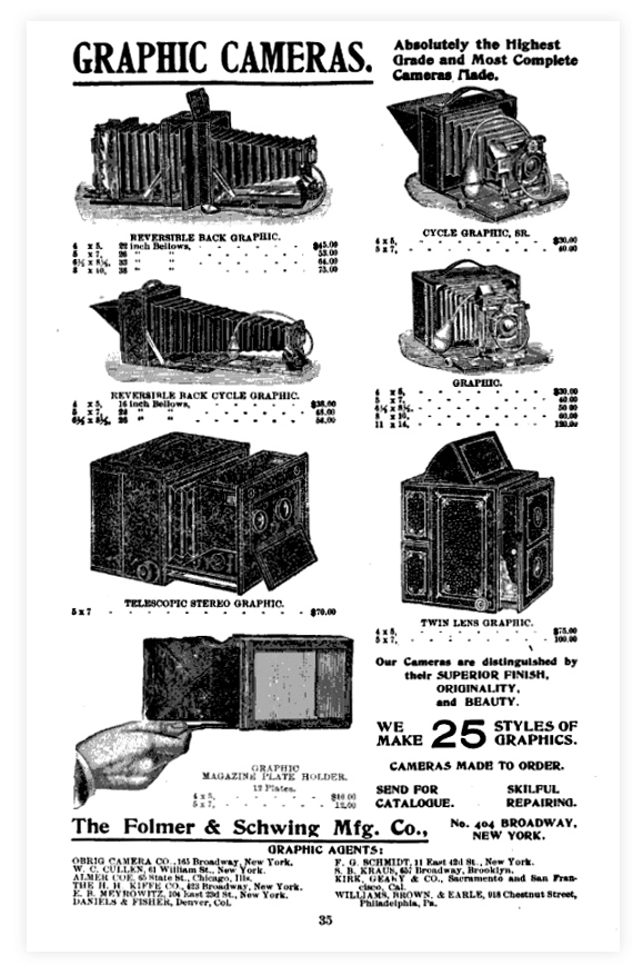 Folmer and Schwing camera ad from 1900